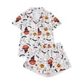 thumbnail image 1 of WIBACKER S-2XL Halloween Womens Pajamas Set Short Sleeve Button Down 2 Piece Loungewear Sets Boo Pumpkin Sleepwear, 1 of 7