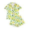 thumbnail image 1 of WIBACKER Women's Pajamas Set Short Sleeve Pjs Button Down 2 Piece Loungewear Sets Lemon Print Sleepwear, 1 of 9