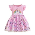 thumbnail image 1 of WIBACKER Sequin Toddler Girls Summer Dress Ruffled Sleeve Tulle Unicorn Dress 1-8 Years, 1 of 10