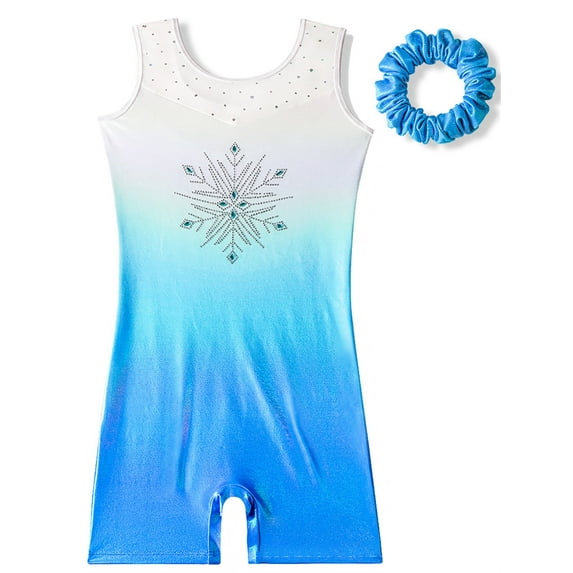 WIBACKER Sleeveless Gymnastics Leotards for Girls Snowflake Sparkle Biketard Toddlers Children Ballet Dance Outfits