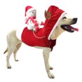 thumbnail image 1 of WIBACKER Snowman Riding on Dog Christmas Costumes Pet Dogs Cat Elk Ear Hoodie Cape Cloak, S, 1 of 8