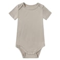 thumbnail image 1 of WIBACKER Soft Bamboo Rayon Baby Boys Short Sleeve Bodysuit Solid Color Onesie for Newborn Girls, 1 of 10