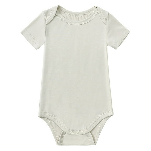 WIBACKER Soft Bamboo Rayon Baby Boys Short Sleeve Bodysuit Solid Color Onesie for Newborn Girls