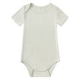 thumbnail image 1 of WIBACKER Soft Bamboo Rayon Baby Boys Short Sleeve Bodysuit Solid Color Onesie for Toddler Girls, 1 of 8