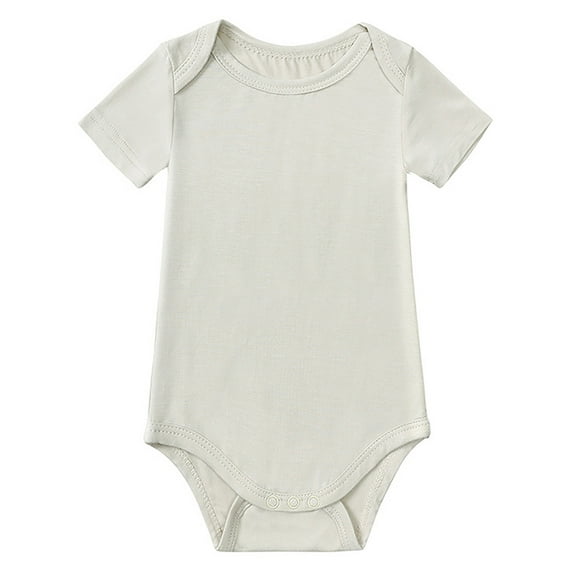 WIBACKER Soft Bamboo Rayon Baby Boys Short Sleeve Bodysuit Solid Color Onesie for Toddler Girls