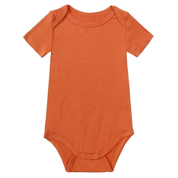 WIBACKER Soft Bamboo Rayon Baby Boys Short Sleeve Bodysuit Solid Color Onesie for Toddler Girls