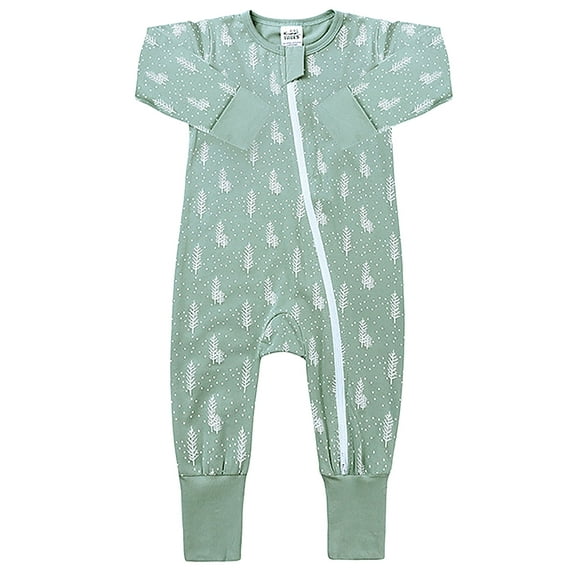WIBACKER Soft Cotton Pajamas for Infant Baby Girls, 2 Way Zipper Sleeper, Footed and Footless PJs