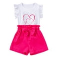 thumbnail image 1 of WIBACKER Summer Baby Girls and Toddler Kids Ruffles Sleeve Tank Top and Shorts 2-Piece Set Outfit, 1 of 7