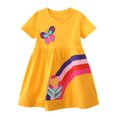 thumbnail image 1 of WIBACKER Summer Little Girl's Casual Short Sleeve Cartoon Dresses Butterfly 4T, 1 of 5