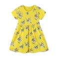 thumbnail image 1 of WIBACKER Summer Toddler Little Girl's Casual Short Sleeve Flowers Holiday Sundress 100% Cotton Dresses 4T, 1 of 8