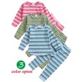 thumbnail image 1 of WIBACKER Toddler Baby Boy Girl Fall Outfit Ribbed Knit Tops Elastic Pants Set Cute 2pcs Stripe Winter Clothes, 1 of 7