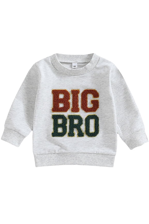 Toddler Baby Boy Sweatshirt Brother Matching Tops Fall Winter Clothes - BIG BRO