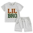 thumbnail image 1 of WIBACKER Toddler Baby Girl Boy Summer Clothes Short Sleeve T Shirt Casual Shorts Sets Sister Brother Matching Outfits, 1 of 9