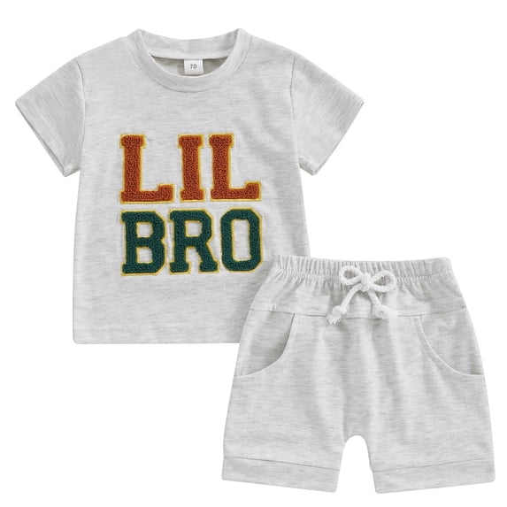 WIBACKER Toddler Baby Boy Summer Clothes Short Sleeve T Shirt Casual Shorts Sets Brother Matching Outfits