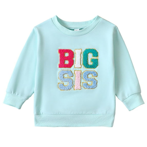 WIBACKER Toddler Baby Girl Sweatshirt Sister Matching Tops Fall Winter Clothes BIG SIS