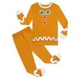 thumbnail image 1 of WIBACKER Toddler and Little Boys Girls Gingerbread Man Pajamas Kids Cotton Halloween Christmas 2Pcs Pjs 3T, 1 of 8