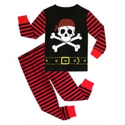 WIBACKER Toddler Boys Pirate Cotton Halloween Pajamas Set Long Sleeve 2Pcs Pjs Role Play Cosplay Costume