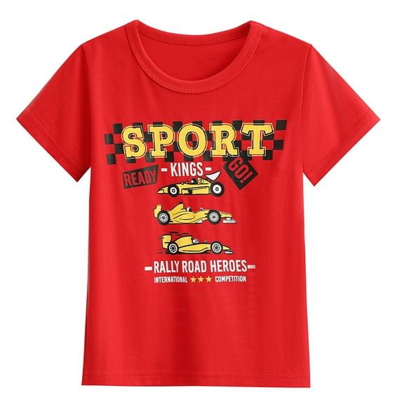 WIBACKER Toddler Boys Shirts Short-Sleeve Little Kids T-shirts Boys' Tops, Tees & Shirts Graphic Tee Age for 2-7 Years
