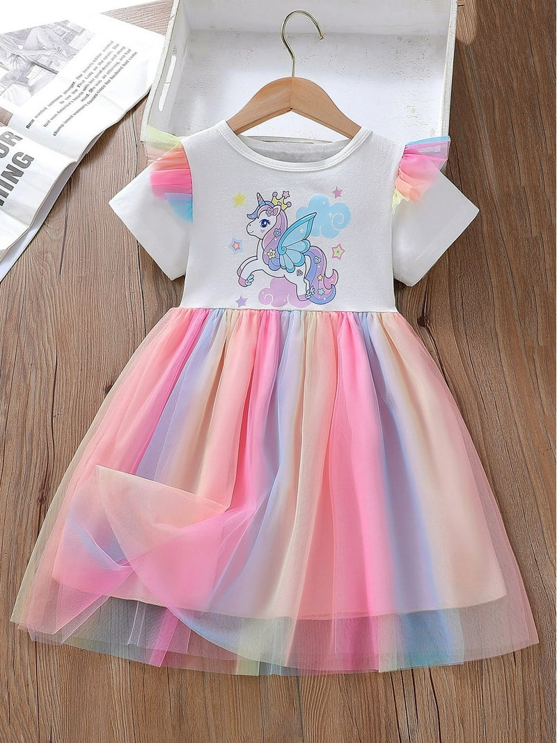 Rainbow Unicorn Dress Glitter Rainbow Dress SILVERCELL Handmade Sequin  Unicorn Dress For Girls With Headband