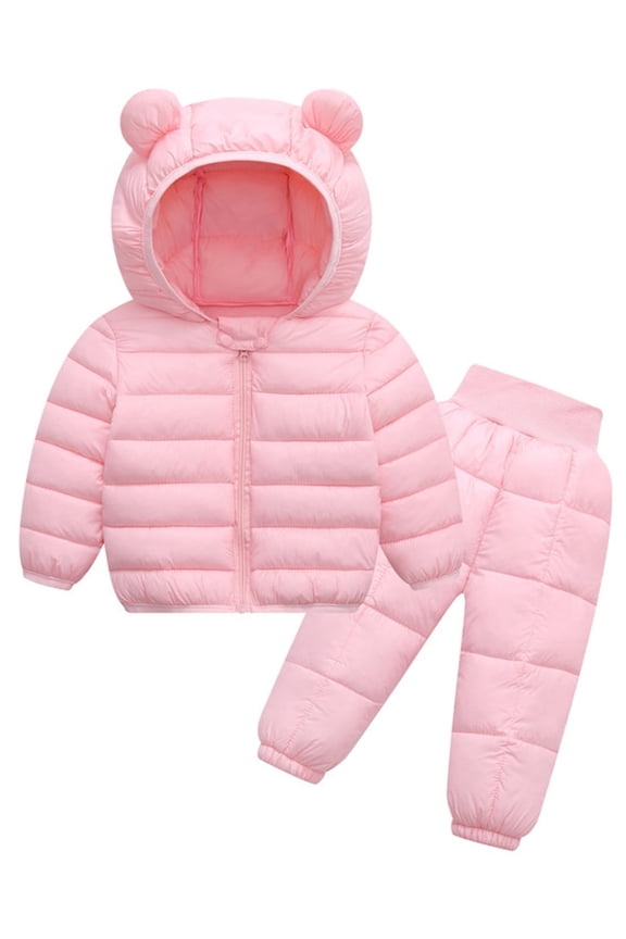 Toddler Kid Baby Boy Girl Cute Hooded Puffer Jacket Pants Winter Lightweight Down Outwear