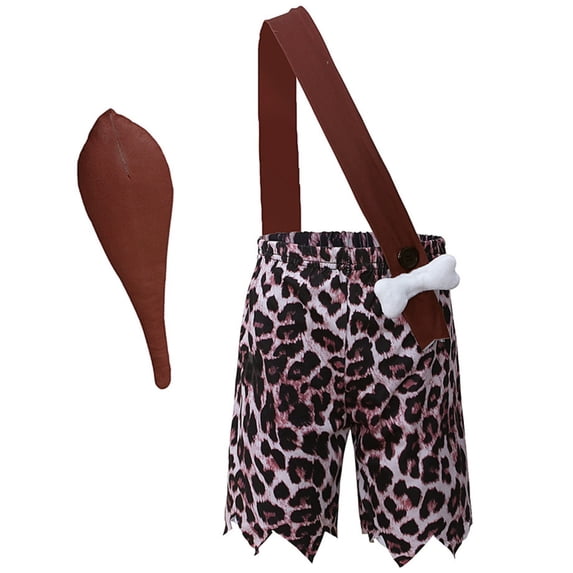 WIBACKER Toddler Kids Caveman Costume Historical Stone Age Cavegirl Birthday Outfit Baby Girls Boy Halloween Cosplay Dress Up
