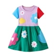 thumbnail image 1 of WIBACKER Toddler Kids Girl's Casual Ruffled Sleeve Cotton Dress Tunic Playwear Party T-Shirt Dresses, 1 of 8