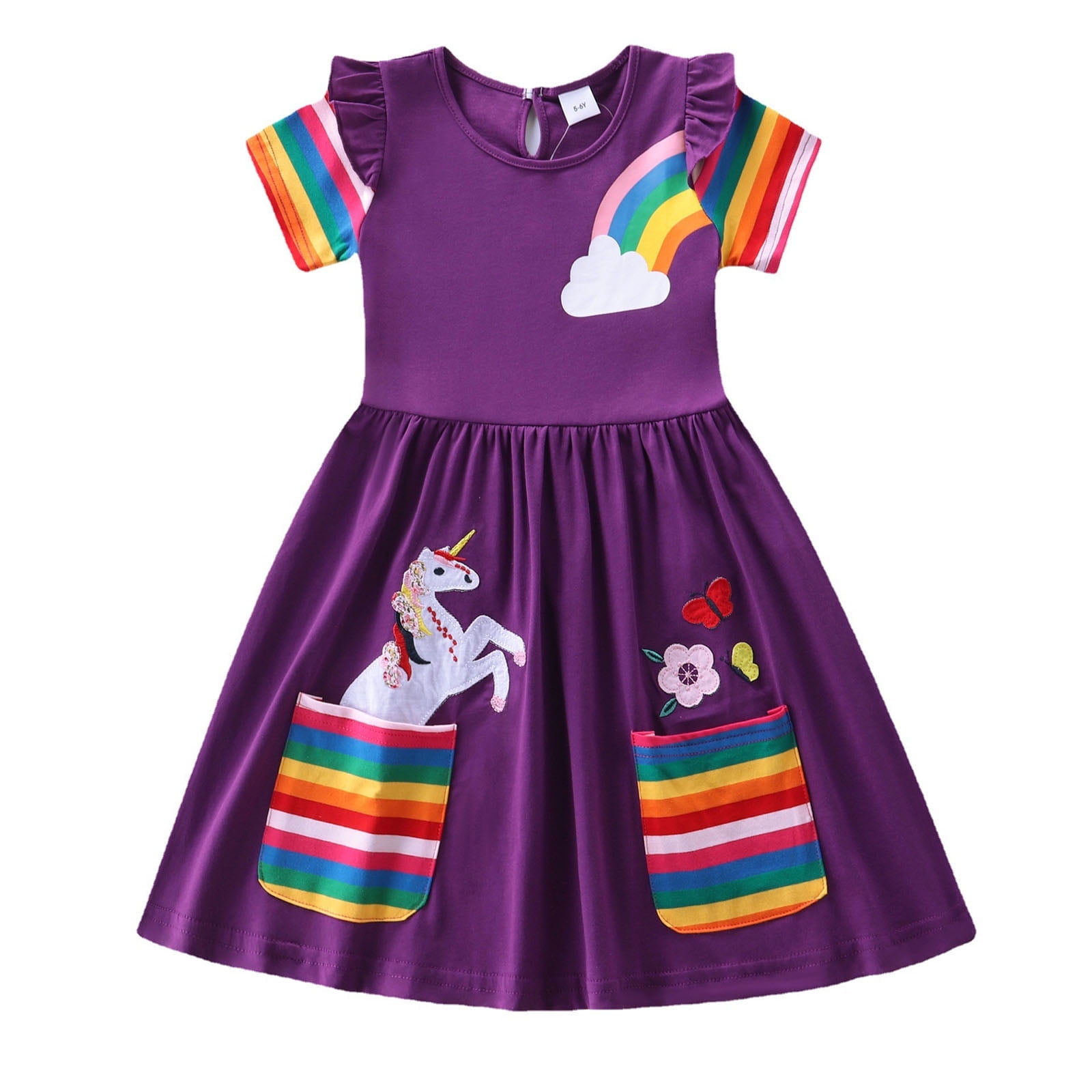 cotton on unicorn dress Girls Skater Dress with Unicorn Print