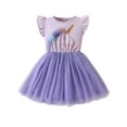 thumbnail image 1 of WIBACKER Toddler Kids Girls Unicorn Dress Short Sleeve Summer Casual Tutu Tulle Dresses, 1 of 8