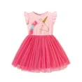 thumbnail image 1 of WIBACKER Toddler Kids Girls Unicorn Dress Short Sleeve Summer Casual Tutu Tulle Dresses, 1 of 8
