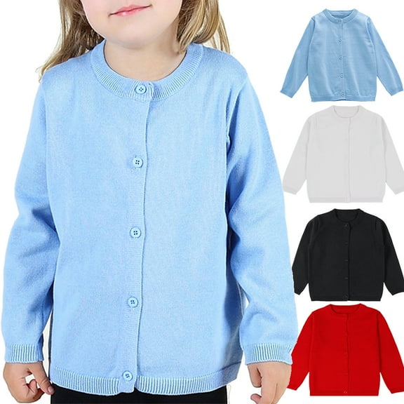 WIBACKER Toddler & Little Boy Girl School Uniform Cardigan Sweater Baby Basic Button Knit Tops