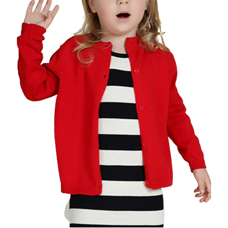 WIBACKER Toddler Little Boy Girl School Uniform Cardigan Sweater