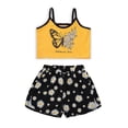 thumbnail image 1 of WIBACKER Toddler Little Girls Butterfly Daisy Sleeveless Strap Tops Shorts Casual Summer Outfit, 1 of 8