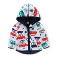 thumbnail image 1 of WIBACKER Toddler Polar Fleece Jacket Hooded Baby Boys Autumn Winter Long Sleeve Thick Warm Outerwear - Car, 1 of 7