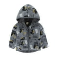 thumbnail image 1 of WIBACKER Little Boys Polar Fleece Jacket Hooded Kids Autumn Winter Long Sleeve Thick Warm Outerwear - Dinosaur, 1 of 6