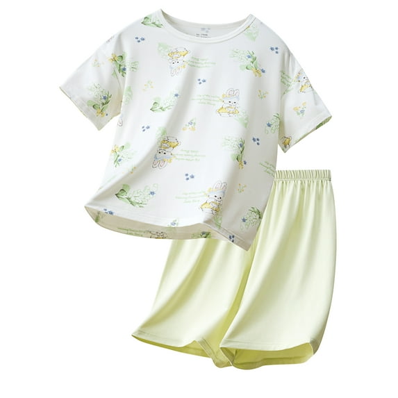 WIBACKER Toddler Short Pajamas Set 2-9 Years Baby Girls Kids Viscose Bamboo Sleepwear Pjs for Daily Life Style