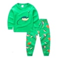 thumbnail image 1 of WIBACKER Toddler and Little Boys 2-Piece Cotton Pajamas Long Sleeve Fall Winter PJ Set Kid Dinosaur Sleepwear, 1 of 7