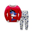 thumbnail image 1 of WIBACKER Toddler and Little Boys 2-Piece Cotton Pajamas Long Sleeve Fall Winter PJ Set Kid Shark Sleepwear, 1 of 11