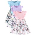 thumbnail image 1 of WIBACKER Toddler and Little Girls Ruffle Short Sleeve Dress Butterfly Kids Summer Sundress with Belt, 1 of 10