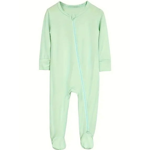 WIBACKER Unisex Baby Bamboo Footies Pajamas, Buttery Soft Sleep 'N Play PJs, 2-Way Zipper Closure, 0-18 Months