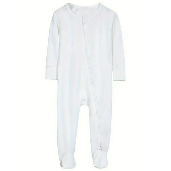 WIBACKER Unisex Baby Bamboo Footies Pajamas, Buttery Soft Sleep 'N Play PJs, 2-Way Zipper Closure, 0-18 Months