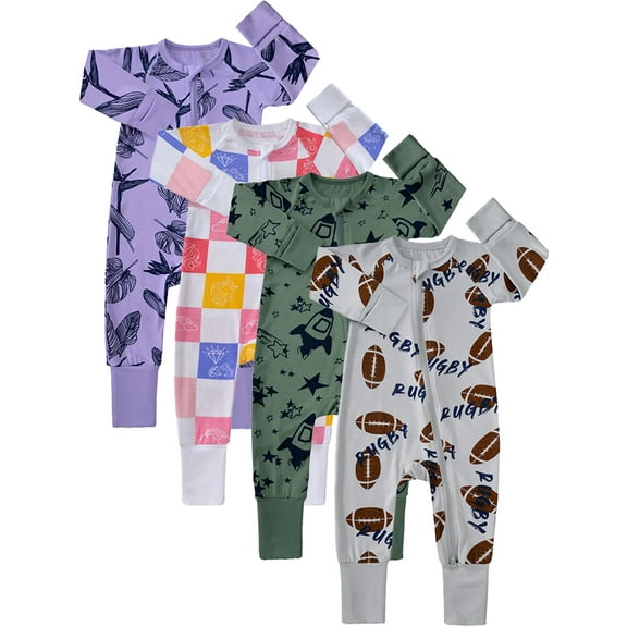 WIBACKER Viscose from Bamboo Footless Pajamas for Newborn Baby Boys Zipper Pjs Sleep 'N Play Footed Romper 0-24M