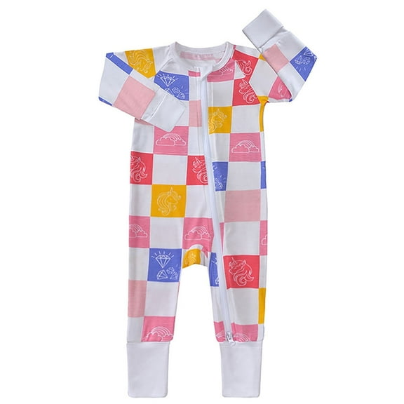 WIBACKER Viscose from Bamboo Footless Pajamas for Newborn Baby Girls Zipper Pjs Sleep 'N Play Footed Romper 0-24M