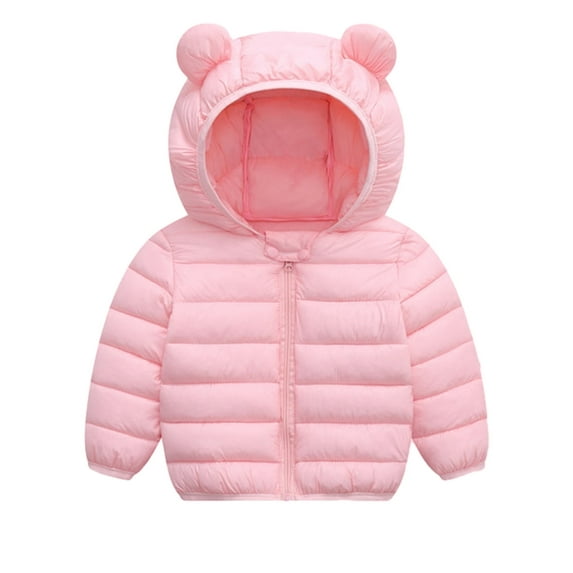 WIBACKER Winter Down Coats for Kids Baby Boys Girls Light Puffer Padded Jacket Bear Hoods Toddler Outerwear