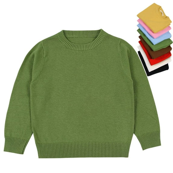 WIBACKER Winter Toddler Baby Boys Sweater Girls Pullover Sweatshirt Little Kids Solid Casual Tops