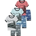 thumbnail image 1 of WIBACKER for Boy 2-Pieces Pajama Set Toddler Kids Short Sleeve Sleepwear Little Boys Cotton 100% Train Summer Pjs, 1 of 12
