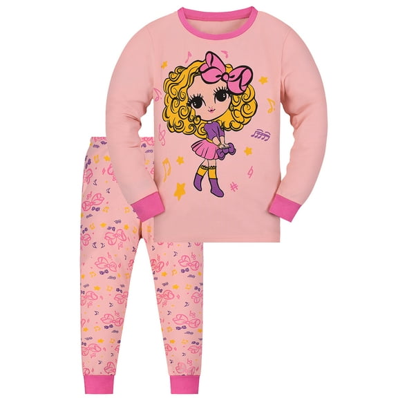 WIBAKCER Two-Piece Pajama Set for 2-9 Years Girls, Cotton Toddler Sleepwear Long Sleeve Pants Pajamas for Kids