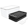 thumbnail image 1 of WIBIMEN Ice Cube Tray with Lid & Bin, 0.8inx66 Ice Ball Maker Mold for Freezer with Container Ice Trays Making Sphere Ice Chilling Cocktail Tea Coffee (2 Black Trays 1 Ice Bucket & Scoop), 1 of 5
