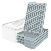 WIBIMEN Mini Ice Cube Trays, Small Ice Cube Trays Easy Release,104x4 PCS Round Ice Cube Tray Crushed Ice Tray for Chilling Drinks Coffee Juice4Pack Ice trays & Ice Bin & Ice Scoop