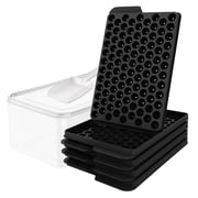 WIBIMEN Mini Ice Cube Trays, Upgraded Small 104x4 Ice Cube Tray for Chilling Drinks and Juices - Easy Release, Black Trays with Ice Bin and Scoop 4 Pack