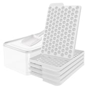 WIBIMEN Mini Ice Cube Trays, Upgraded Small Easy Release Ice Cube Trays, 104x4 PCS Tiny Ice Trays for Chilling Drinks, Coffee, Juice 4Pack White Trays, Ice Bin & Scoop